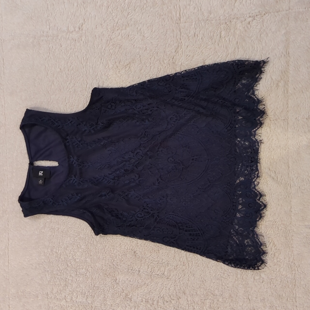 Navy lace top